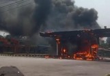 SPBU Lubuk Terap Sorek Terbakar