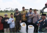 Panen Raya di Kuala Cenaku, Bupati Inhu Serahkan Combine Harvester