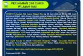 BMKG Rilis Peringatan Dini Hujan Lebat Disertai Kilat dan Angin Kencang Dinihari ini di Wilayah Riau