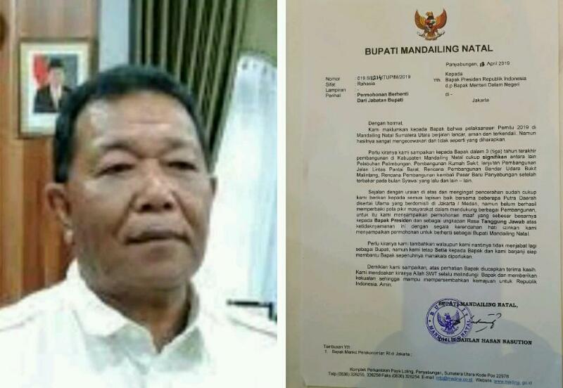 Diduga karena Gagal Menangkan Jokowi, Bupati Madina Mengundurkan Diri, 