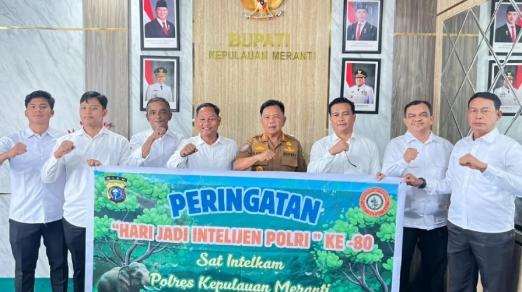 HUT Ke-80, Satuan Intelkam Polres Meranti Sambangi Bupti Asmar