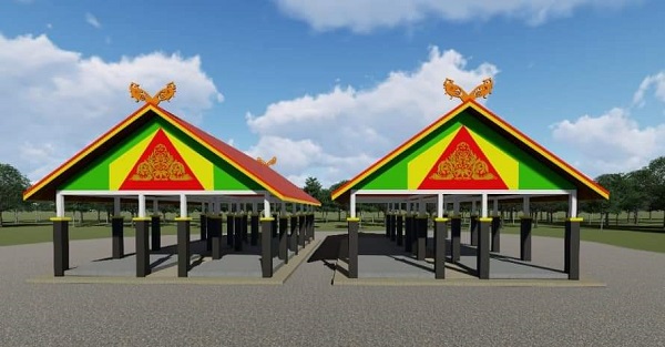 HEBAT! Masyarakat Desa Sontang Rohul Bangun Los Pasar Secara Swadaya