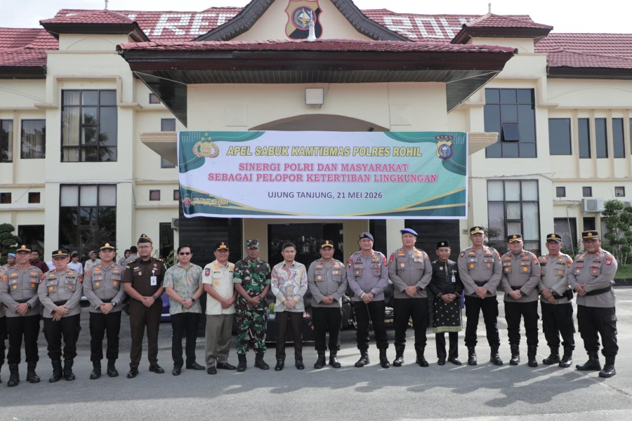 Polres Rokan Hilir Gelar Apel Bersama Sabuk Kamtibmas Tahun 2026, Perkuat Sinergi Jaga Keamanan Daerah
