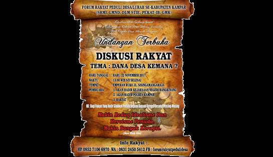 Bahas Dana Desa, FRPD Gelar Diskusi Rakyat di Bangkinang