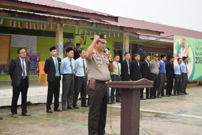 Kapolsek Bantan Pimpin Apel Disiplin di Ponpes Modern Nurul Hidayah 