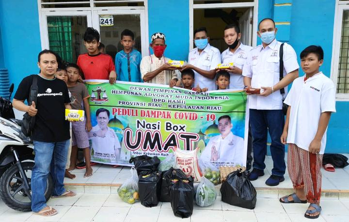 Gandeng Start-up Keroncongantar, HAMI Riau Berbagi Nasi Box Umat di Panti Asuhan Pekanbaru