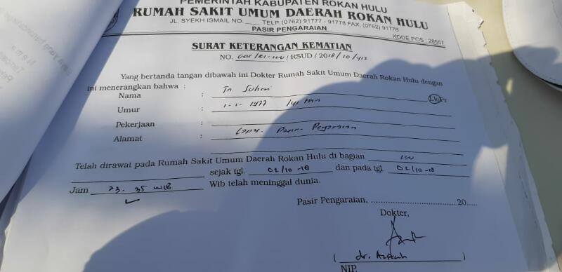 Sakit Kepala dan Muntah-muntah, Seorang Napi Klas II B Pasir Pengaraian Meninggal Dunia 