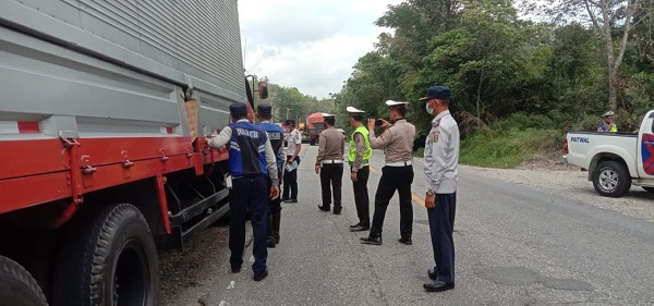 Tindak Lanjut Arahan Bupati, Dishub dan Satlantas Kuansing Tilang  Belasan Truk Odol