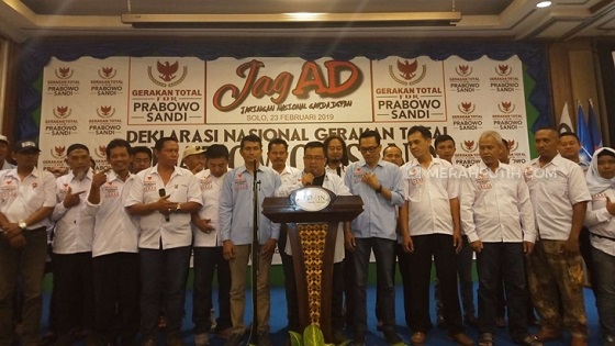 Relawan Gatot Nurmantyo Deklarasi Dukung Prabowo-Sandi