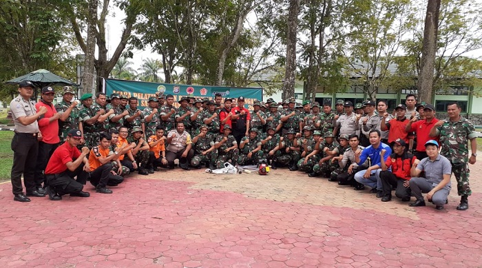 PT RAPP Latihan Bersama dengan Prajurit Kodim 0313/KPR Dalam Penanggulangan Karhutla