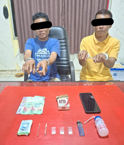 Dua Pengedar Di Amankan Satresnarkoba Polres Kuansing Didesa Koto Tuo