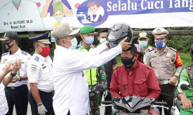 Bupati Luncurkan Penerapan Kawasan Tertib Protokol Covid-19 di Siak