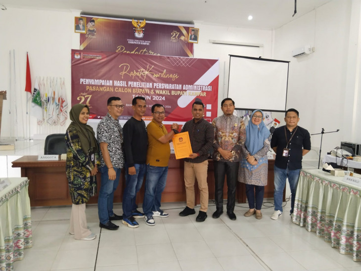 KPU Kampar terima Berkas Perbaikan Kelengkapan Administrasi Calon Bupati dan Wakil Bupati 2024