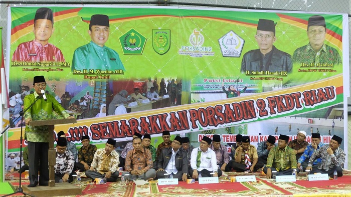 Buka PORSADIN II FKDT Riau, Bupati Wardan Tegaskan Komit untuk Mendukung Pendidikan Diniyah
