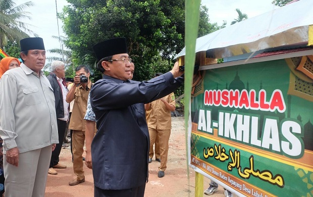 Diresmikan Bupati, Kini Mushalla Al-Ikhlas Desa Lubuk Besar Sudah Bisa Digunakan untuk Ibadah