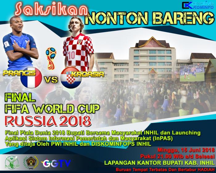 Wardan Ajak Masyarakat Inhil Nobar Final Piala Dunia 2018 di Lapangan Kantor Bupati
