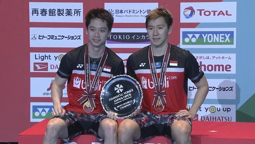 Hebat! Hattrick Juara Japan Open, Kevin/Marcus Ikuti Jejak Ricky/Rexy