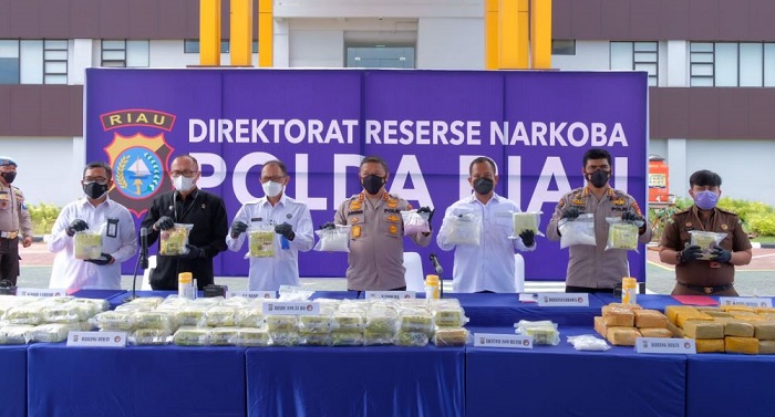 Sekitar 87 Kilogram Sabu Internasional  Diamankan di Pondok Kayu di Dumai, 7 Orang Ditangkap 