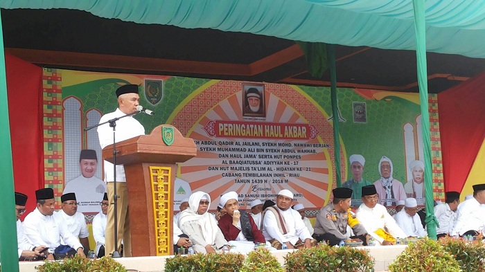 Hadiri Haul Akbar di Tembilahan,  Ini Harapan Gubri