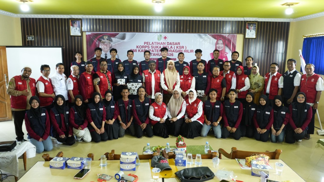 Wabup Inhil bersama Ketua PMI Tutup Diklatsar KSR PMI Angkatan I Tahun 2026