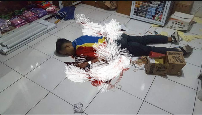 Karyawan Indomaret Tewas Bersimbah Darah, Ada Luka Tikaman di Dada, Perut dan Lambung, Ini Fotonya