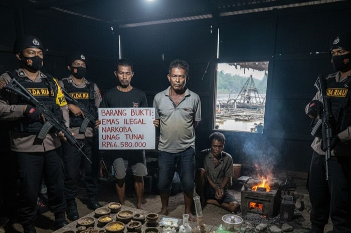 Polda Riau Bongkar Sindikat dan Pengendali Emas Ilegal di Kuasing