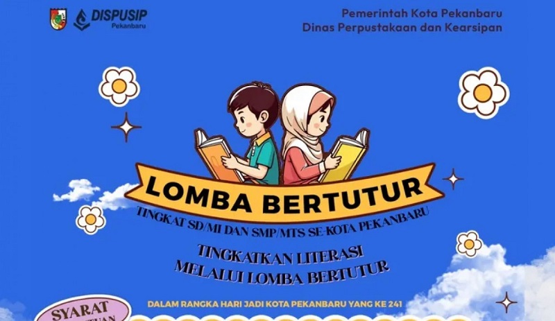 Dispusip Pekanbaru Gelar Lomba Bertutur Tingkat SD/SMP/Sederajat, Ini Syaratnya
