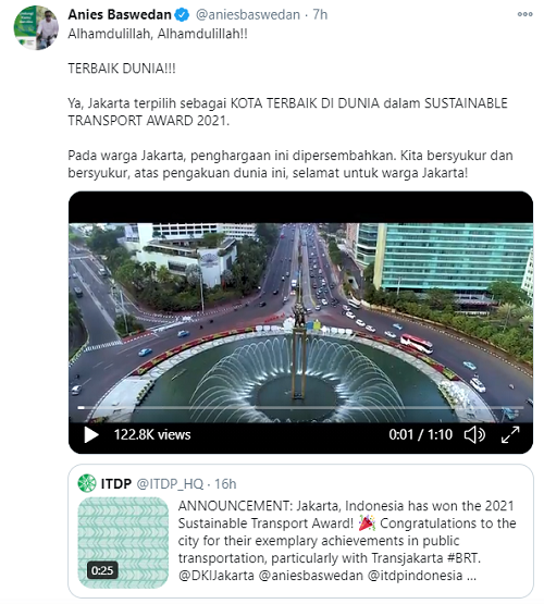 Transportasi Jakarta Juara 1 Dunia, Fadjroel Rachman Singgung Jasa Jokowi-Ahok,  Ucapannya ke  Anies...