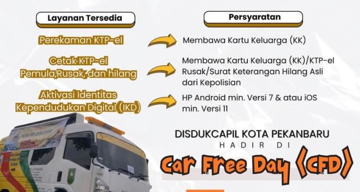HOREE...Warga Bisa Cetak KTP- Elektronik Baru maupun Hilang di CFD Pekanbaru, Ini Syaratnya..
