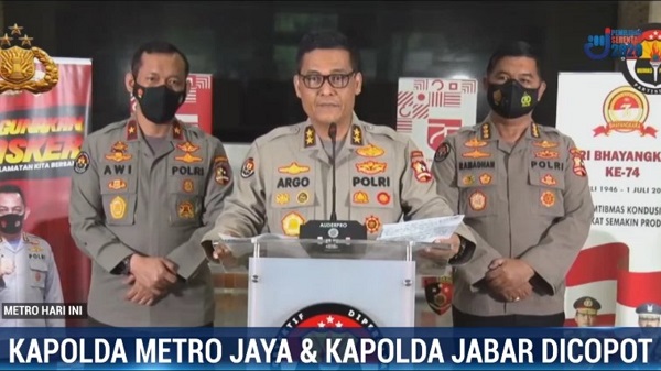 Kapolda Metro Jaya dan Kapolda Jawa Barat Dicopot Karena Dinilai Lalai Menegakkan Protokol Kesehatan