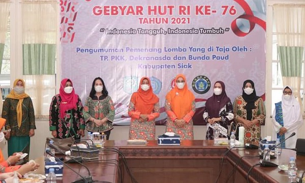 TP PKK Siak Umumkan Pemenang Lomba Pada Puncak Acara Gebyar HUT RI 76