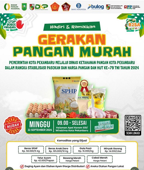 Besok, DKP Gelar Pasar Murah di Halaman Makorem 031/Wirabima