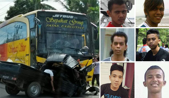 BRAKKK...Bus Sempati Star Tabrak dan Seret Pikap, 6 Orang Tewas Ditempat, Kondisinya Mengenaskan
