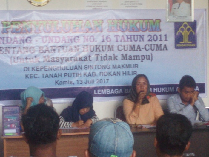 LBH Ananda Gelar Penyuluhan Hukum di Sintong Makmur Rohil