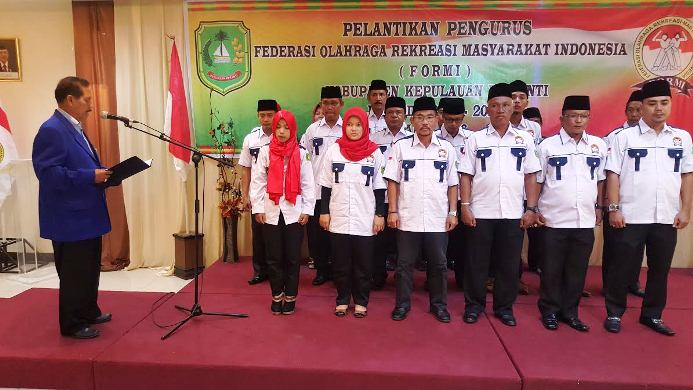 Bupati Irwan Hadiri Pelantikan Pengurus FORMI Kepulauan Meranti Periode 2016-2021