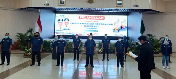 JMSI Riau Dilantik, Edy Natar Minta Bangun Iklim Pemberitaan yang Sehat dan Berwawasan