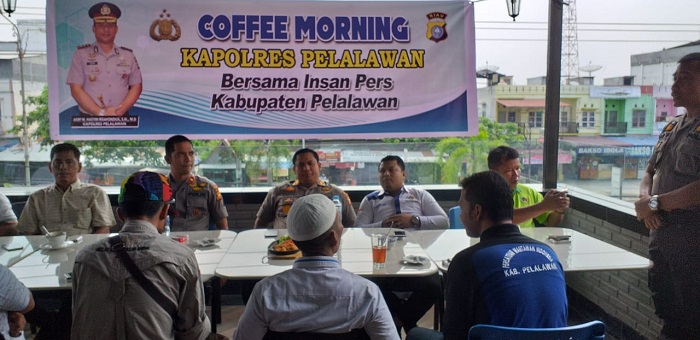 Coffee Morning Bersama Insan Pers, Kapolres Pelalawan Tegaskan akan Terbuka dan Siap Dikritik