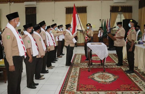 Alfedri lantik pengurus SAKO Pramuka Ma'arif Nahdatul Ulama yang pertama di Kwarcab 09 Siak