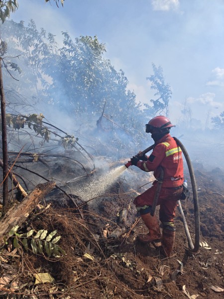 Siasat 'Temu Gelang' Manggala Agni dan Regdam PT SRL Berhasil Kepung Karhutla Rupat