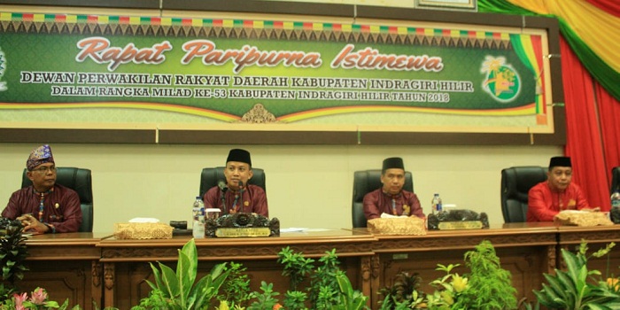 Pjs Bupati Paparkan Sejumlah Prestasi Pemkab di Rapat Paripurna Istimewa HUT ke-53 Inhil