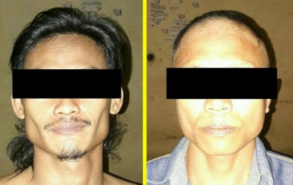Sedang Beraksi, Dua Pria Diduga  “Ninja” Sawit  PTPN V Tandun Diamankan Polisi