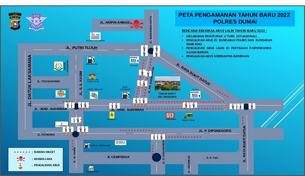 Akan Ada Rekayasa Lalu Lintas di Kota Dumai padat Malam Pergantian Tahun, Cek Denah Ini...