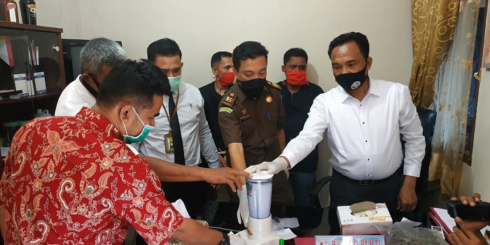 Polres Kampar Musnahkan Barang Bukti Narkotika Jenis Sabu 17,82 Gram dan 395 Gram Daun Ganja Kering