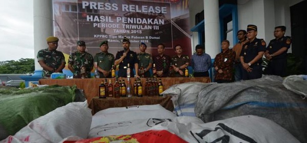 Bea Cukai Dumai Amankan Barang Selundupan Senilai Miliaran Rupiah