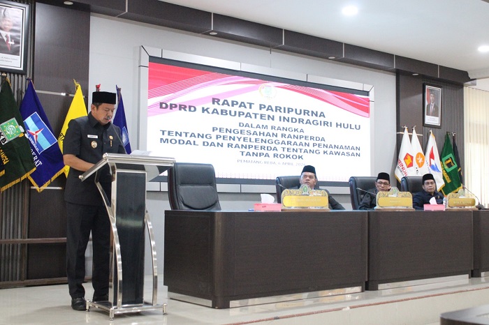 DPRD Inhu Sahkan  Ranperda  Penanaman Modal dan Kawasan Tanpa Rokok