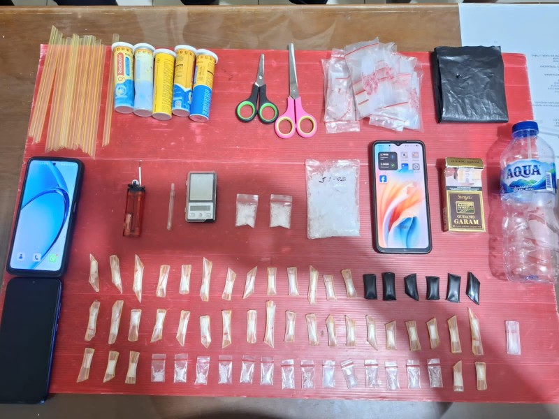 64.66 Gram Sabu Berhasil Diamankan  ditangan Tiga Pelaku oleh Satresnarkoba Polres Kuansing