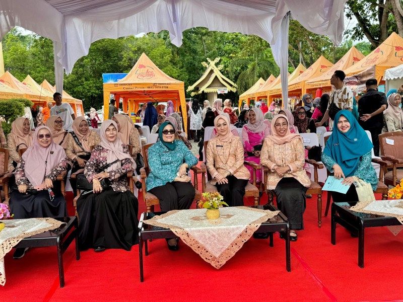 Ekonomi Kreatif, DWP, Dekranasda Dan UMKM Rohil Unjuk Gigi di Pasar Murah Provinsi Riau