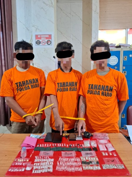Tim Elang Kuantan Polres Kuansing Bongkar Peredaran Sabu dan Ekstasi, Tiga Pengedar Diamankan