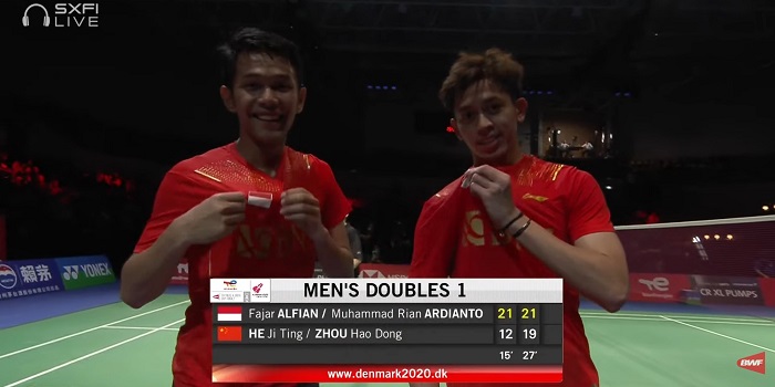 Ganda Fajar/Rian Menang 2 Set Langsung, Indonesia Unggul 2-0 dari China