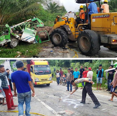TRAGIS... 4 Mobil Tabrakan di Kandis, 4 Orang Meninggal Dunia